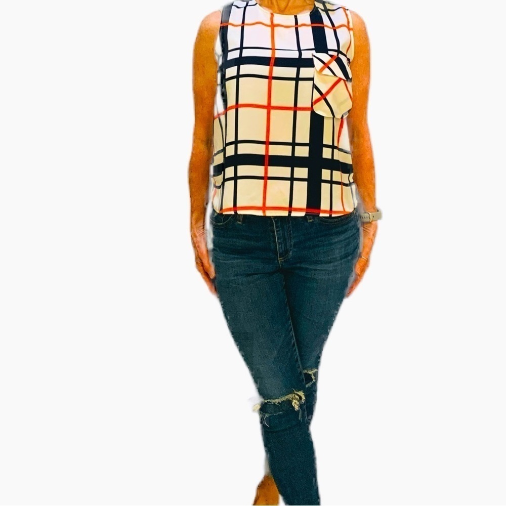 Zara Basic Patterned Stripe Blouse S